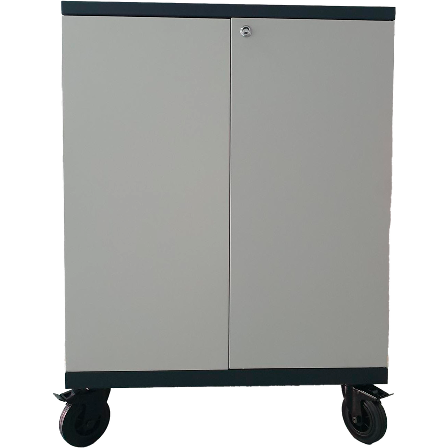 Armario cargador diseñado para almacenar y cargar de manera segura y eficiente hasta 42 dispositivos, incluyendo portátiles, tablets iPad, Android y Chromebooks.