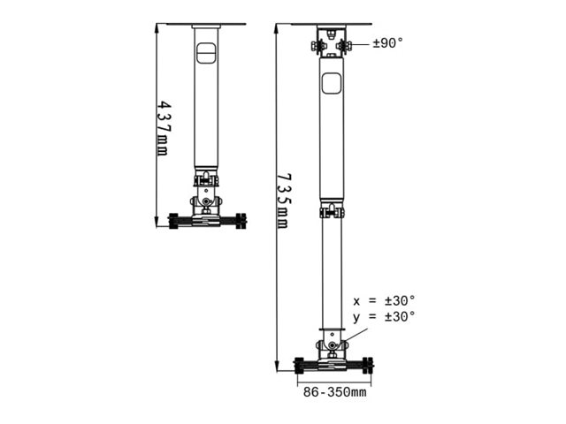 Soporte DE TECHO TM-TELE PARA PROYECTOR