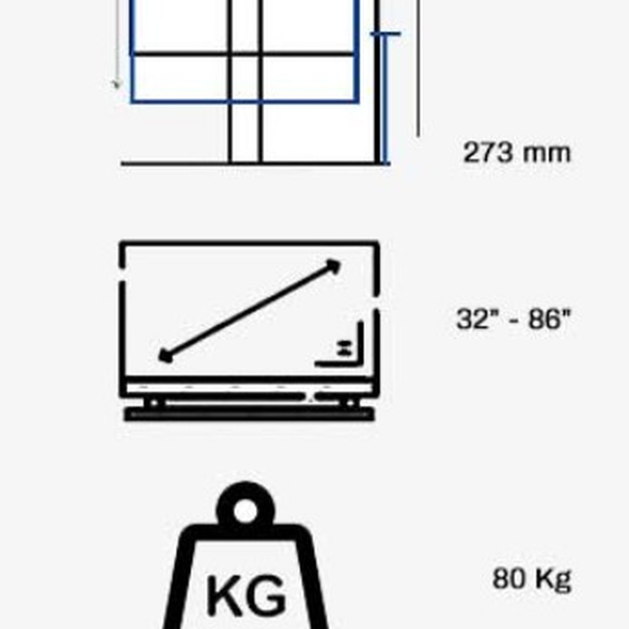 Soporte Móvil MIF FLEX – Soporte de ruedas regulable en altura fija para Display de entre 32″ a 86″ - Imagen 4